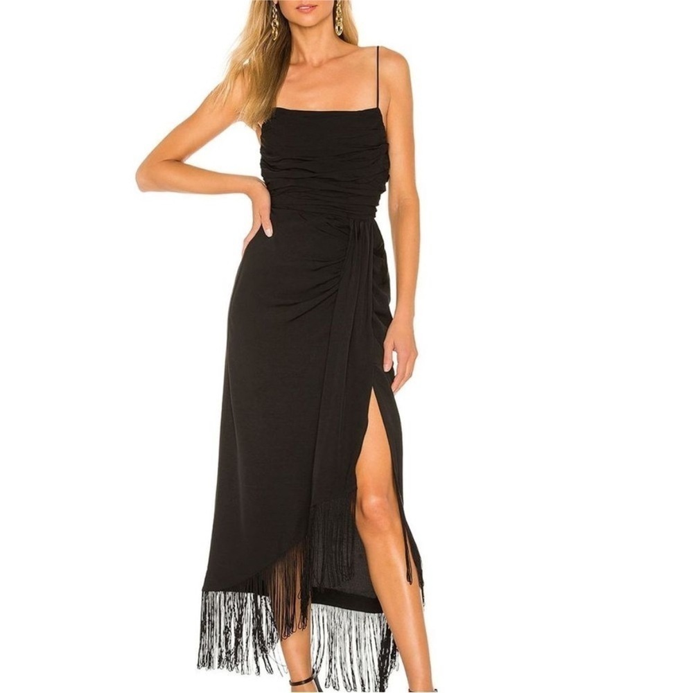 L'Academie The Nanette Midi Dress in Black XS